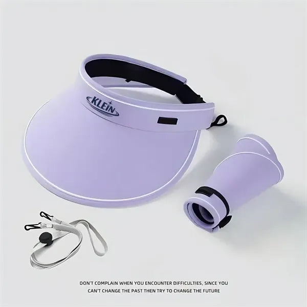 Logo UV Sun Visor Hat Foldable Wide Brim Cap