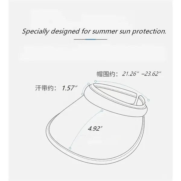 Logo UV Sun Visor Hat Foldable Wide Brim Cap