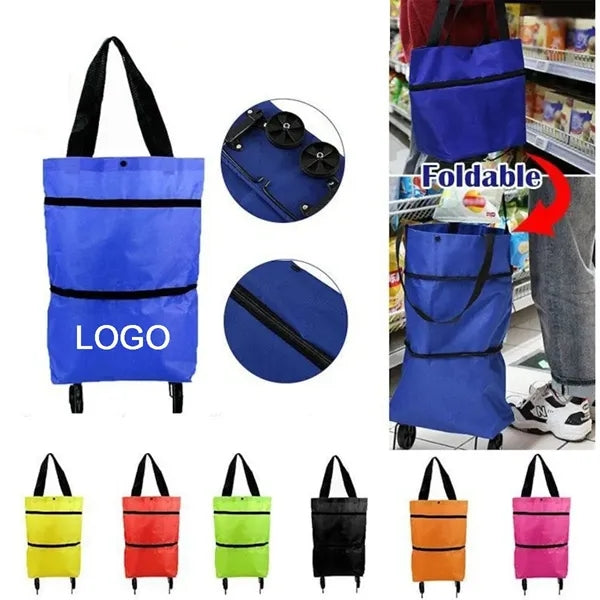 Folding Tote Shopping Bag With Wheels