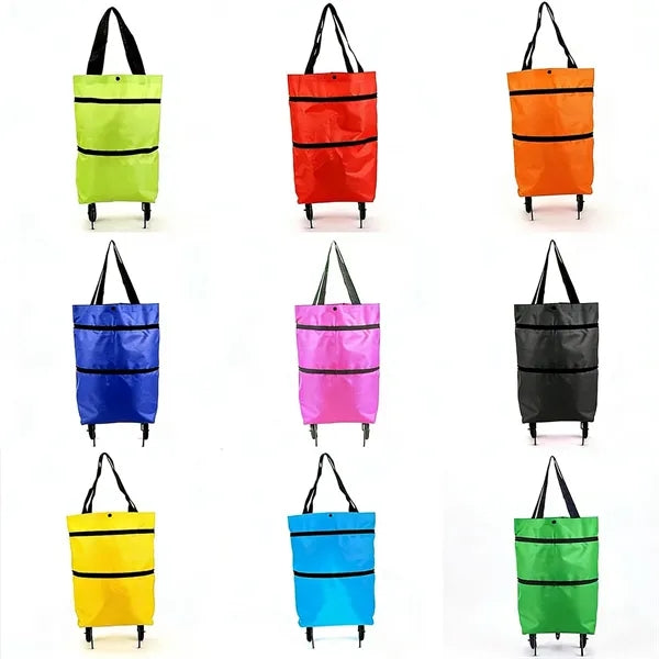 Folding Tote Shopping Bag With Wheels