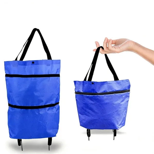 Folding Tote Shopping Bag With Wheels