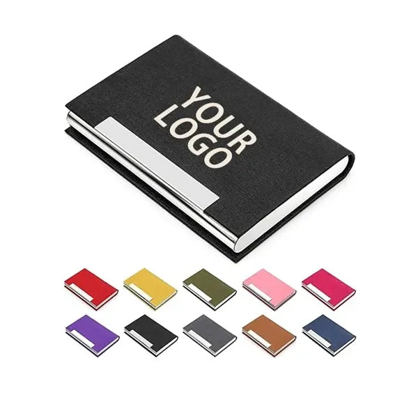 Luxury Stainless Steel PU Business Card Holder