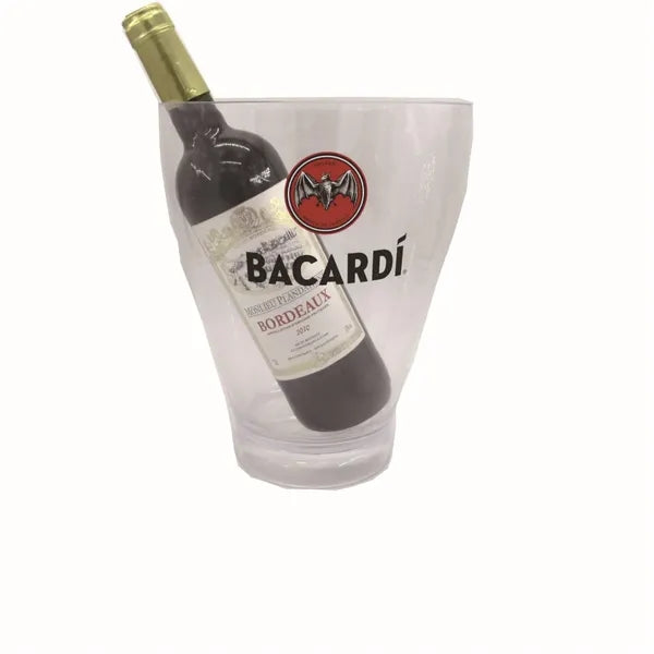 Clear Round Plastic Wine Chiller Ice Bucket