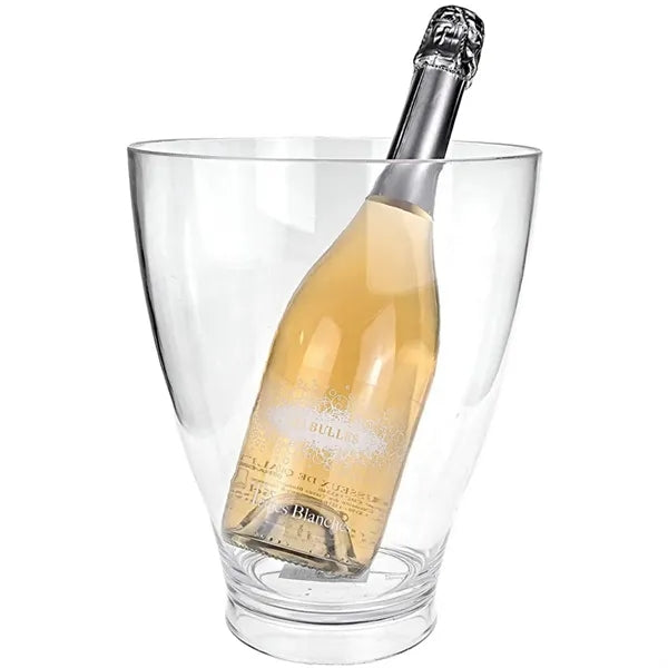 Clear Round Plastic Wine Chiller Ice Bucket