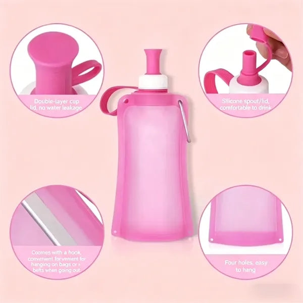 18.5oz Silicone Outdoor Sports Portable Foldable Water Bag