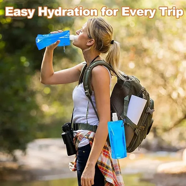 18.5oz Silicone Outdoor Sports Portable Foldable Water Bag