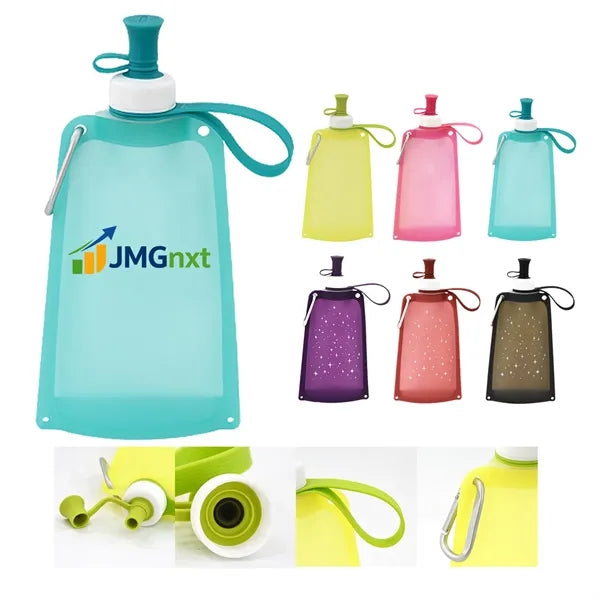 18 oz Collapsible Silicone Sports Water Bottle