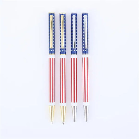American Flag Stars and Stripes Metal Slim Ballpoint Pen