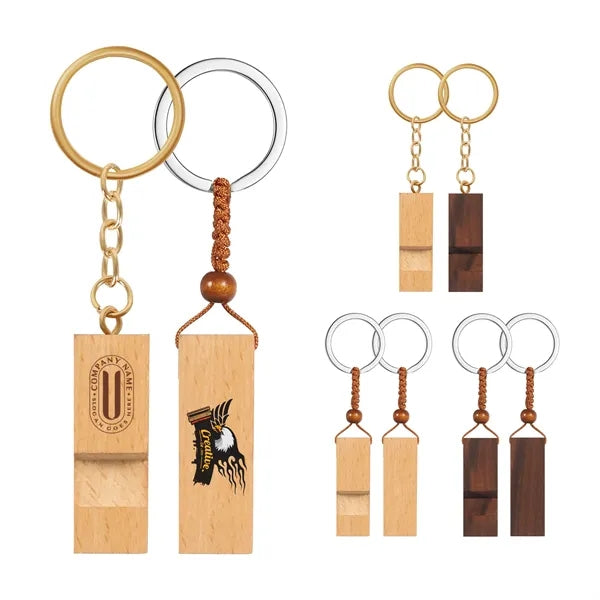 Solid Wood Keychain Phone Stand w/ Metal Ring or Cord Strap