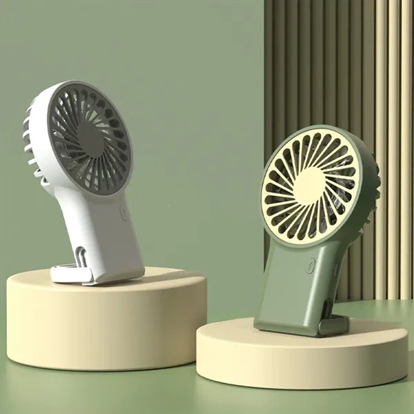 2 In 1 Rechargeable Handheld Desktop Fan With Carabiner
