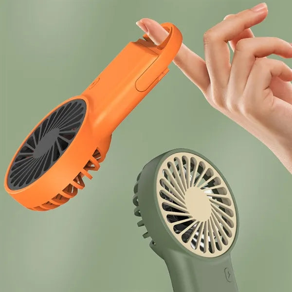 2 In 1 Rechargeable Handheld Desktop Fan With Carabiner
