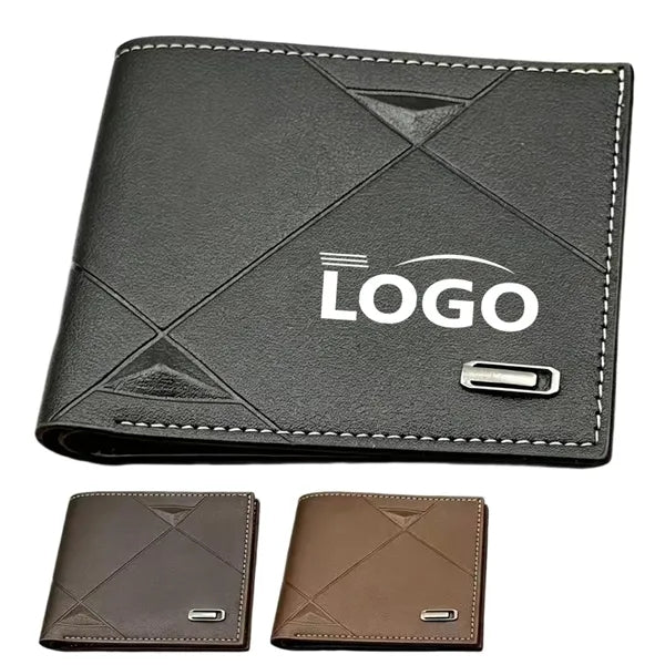 Low MOQ Custom Logo Trifold Fashion Casual Wallet