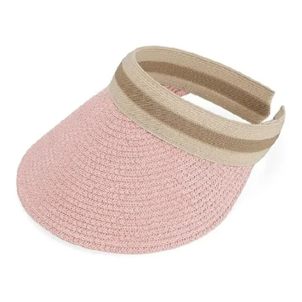 Summer Straw Sun Visor Ponytail Hat for Travel