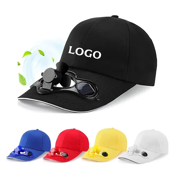 Mesh Baseball Cap Fishing Beach Hats with Solar Fan