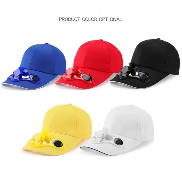 Mesh Baseball Cap Fishing Beach Hats with Solar Fan