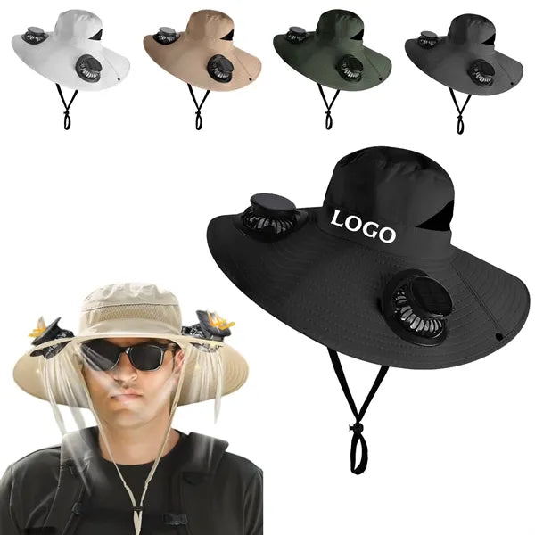 Solar Powered Fan Outdoor Fishing Hat with USB Charging