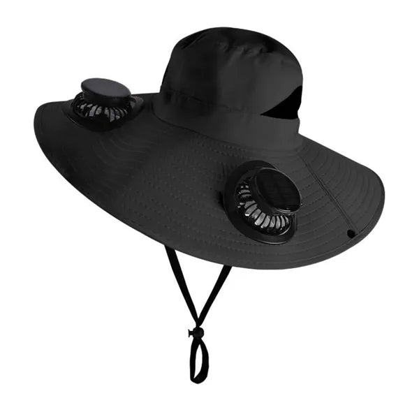 Solar Powered Fan Outdoor Fishing Hat with USB Charging
