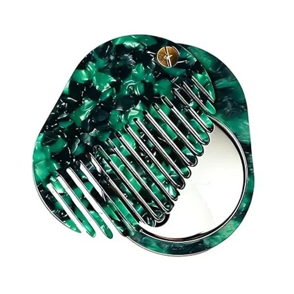 Portable Compact Pocket Acetate Comb with Mirror