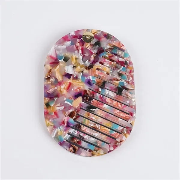 Portable Compact Pocket Acetate Comb with Mirror