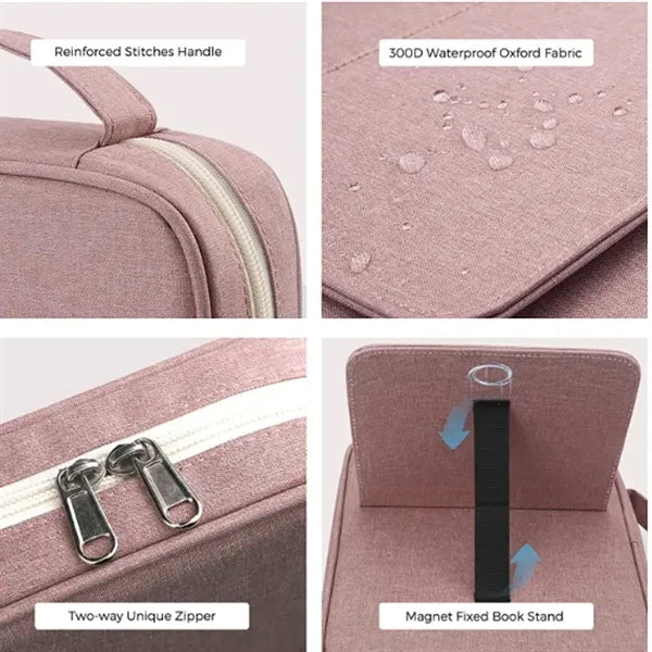 Waterproof Cover Bag with Built In Book Stand & Storage