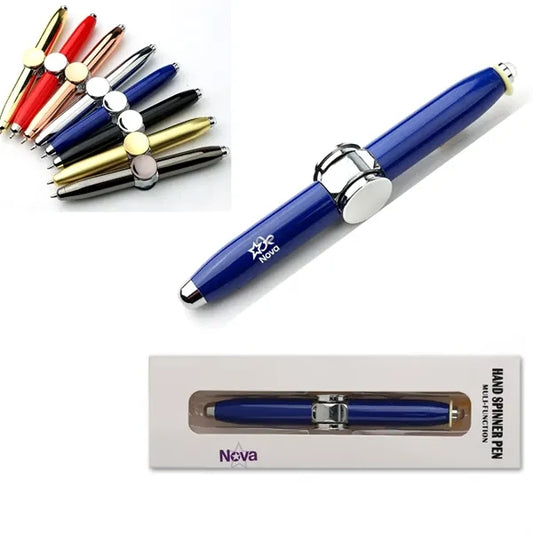 Multi-Function Ballpoint Pen Fidget Gyro Spinner LED Light
