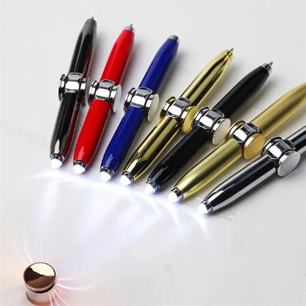 Multi-Function Ballpoint Pen Fidget Gyro Spinner LED Light