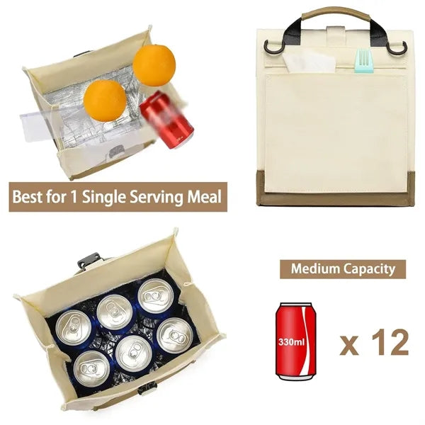 Rolltop Insulated Lunch Cooler Bag For Office & Picnics