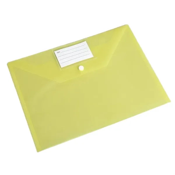 Transparent Snap Button File Bag PP Plastic Colorful Large