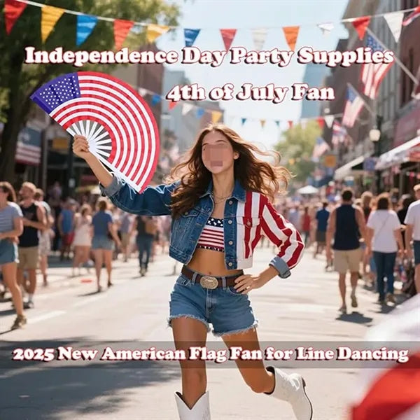 Flag Fan-Folding Hand Fans