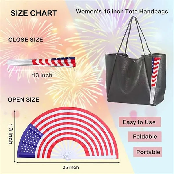 Flag Fan-Folding Hand Fans