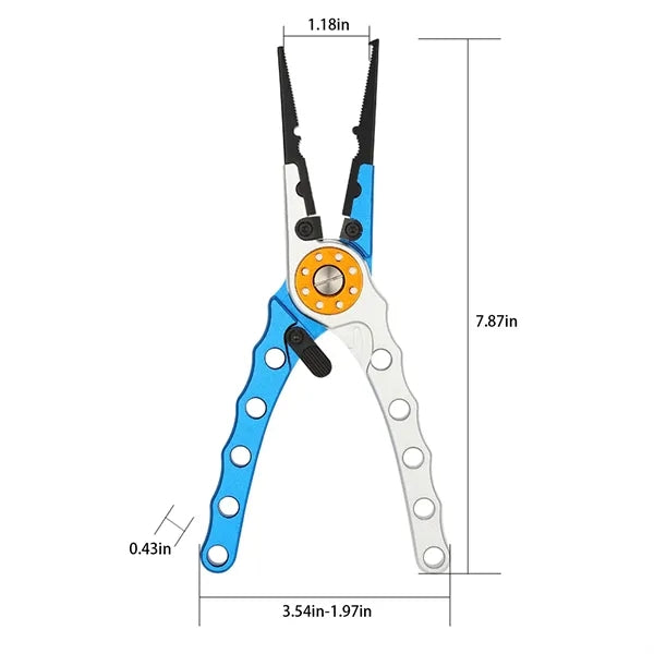 Aluminum Alloy Fishing Pliers with Lock and Lanyard