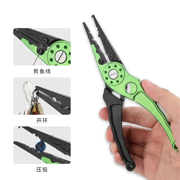 Aluminum Alloy Fishing Pliers with Lock and Lanyard