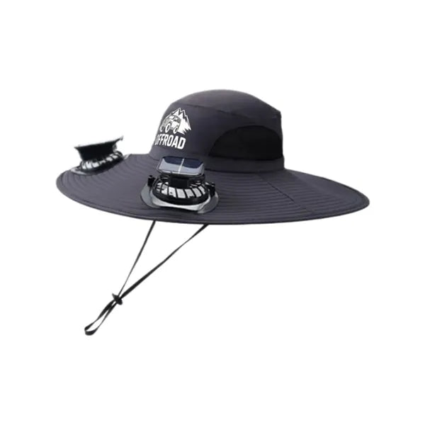Solar Fan Sun Hat Wide Brim Cooling Cap Outdoor Custom Logo