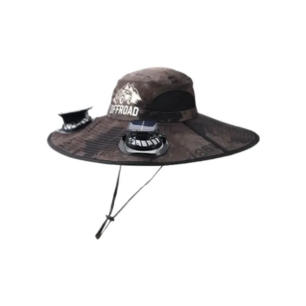 Solar Fan Sun Hat Wide Brim Cooling Cap Outdoor Custom Logo