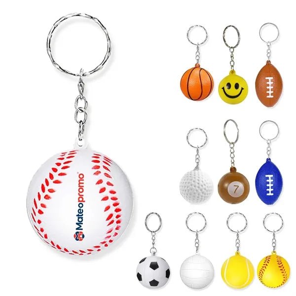 PU Sponge Ball Keychain, Backpack Pendant, Children Decompre