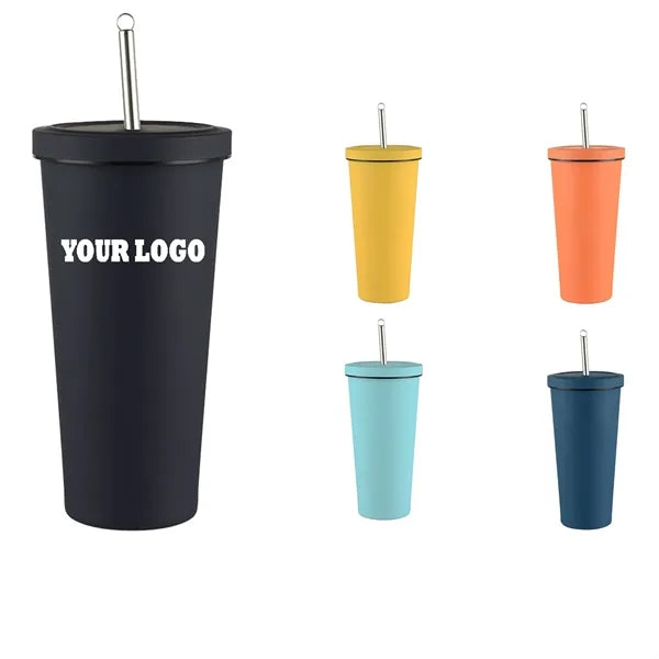 16oz Slim Tumblers With Straw