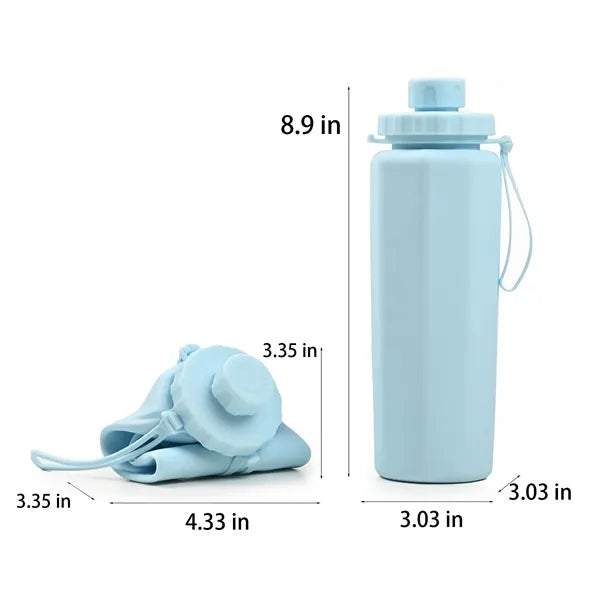 20 Oz. Foldable Silicone Water Bottles