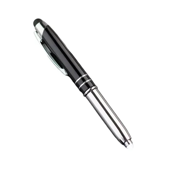 Metal Ballpoint Pen with Touchscreen Stylus and LED Light