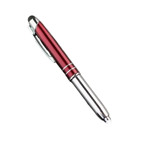 Metal Ballpoint Pen with Touchscreen Stylus and LED Light