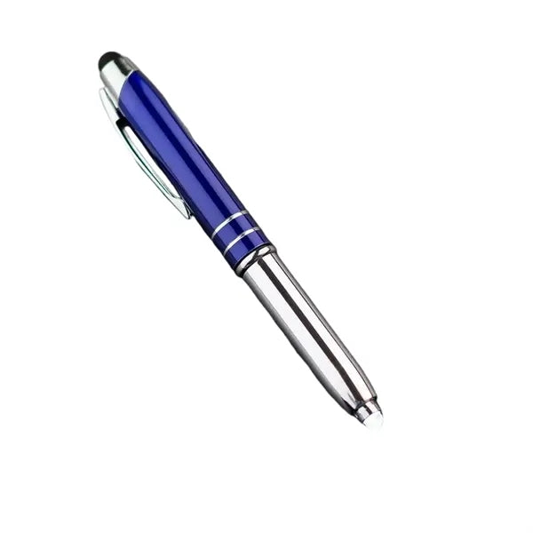 Metal Ballpoint Pen with Touchscreen Stylus and LED Light