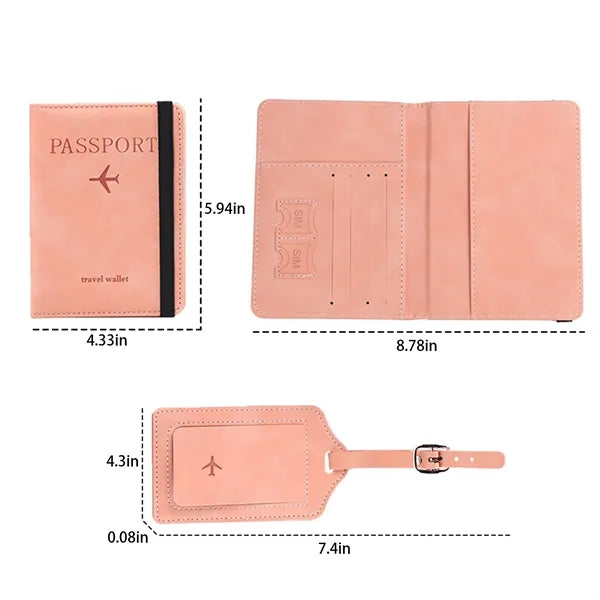 RFID Blocking Passport Wallet & Luggage Tag Set