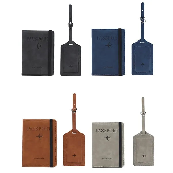 RFID Blocking Passport Wallet & Luggage Tag Set