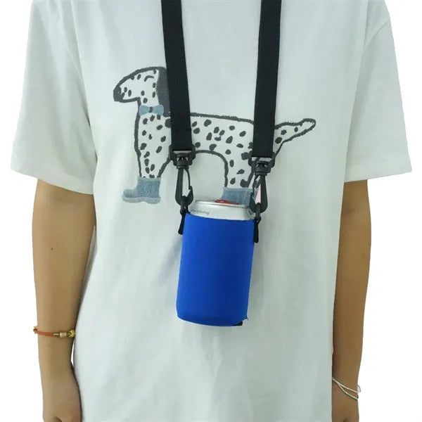 Neck Strap Neoprene Can Cooler
