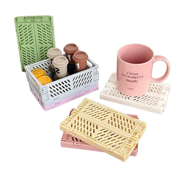 Foldable Desktop Storage Basket Organizer