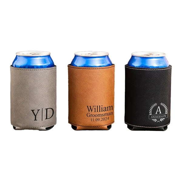 Pu Leather Can Cooler Sleeve