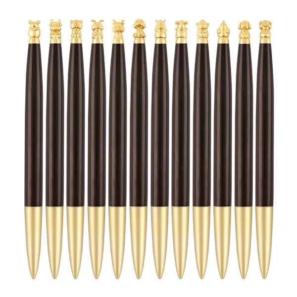Zodiac Rosewood Animal Head Pen