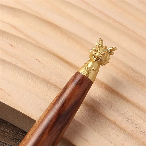 Zodiac Rosewood Animal Head Pen