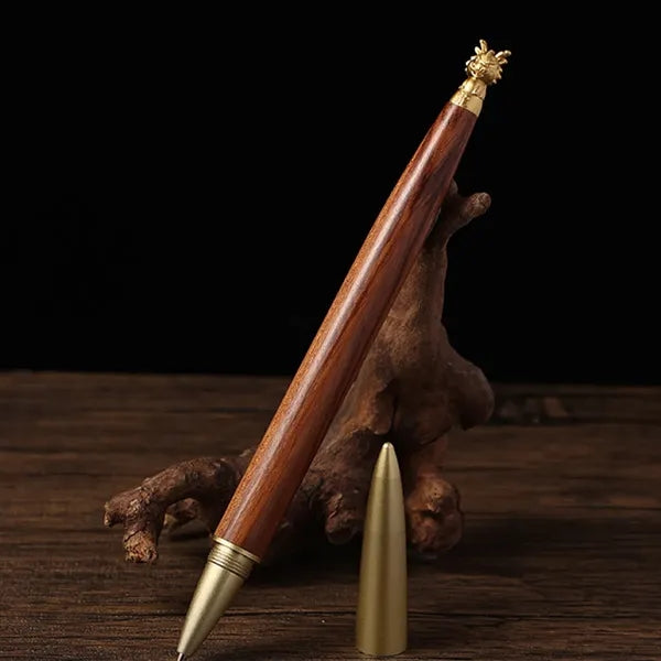 Zodiac Rosewood Animal Head Pen