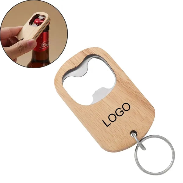 Wooden Bottle Opener Keychain