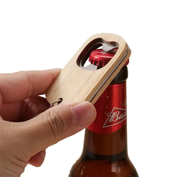 Wooden Bottle Opener Keychain
